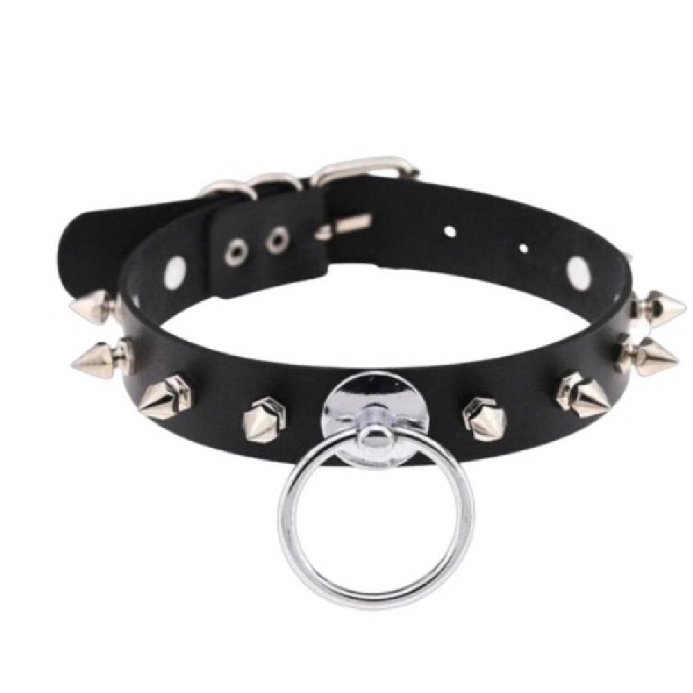 Necklace PU Leather Black Goth Punk Rock Choker Necklaces For Women